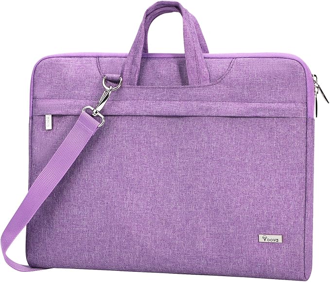 Voova Laptop Bag 15.6 Inch, Waterproof Computer Sleeve Carrying Case with Shoulder Straps & Handle Compatible with Macbook Air 15 M2/M3/M4, MacBook Pro 15/16, 15-16 Inch Hp Dell Lenovo Asus, Lavender