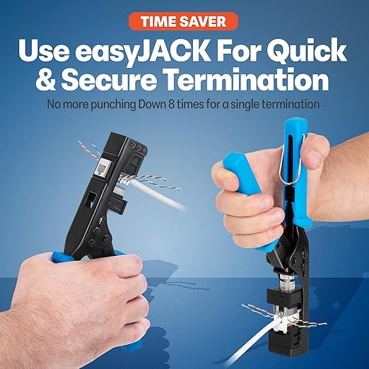 Everest 90° Angled RJ45 Cat6 Keystone Jacks 20-Pack in White - Slim Profile Female RJ45 Connectors - Cat 6 Keystone Jack - Compatible with 90° Angled Speed Termination Tool - easyJACK (B094WB91H3)