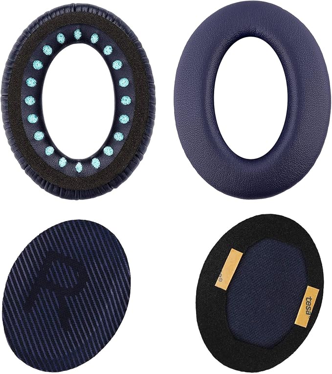 Replacement Ear Pads for Bose QuietComfort 35 (QC35) & Quiet Comfort 35 II (QC 35 ii) Headphones, EarPads Cushions with Noise Isolation Memory Foam, Softer Protein Leather, Added Thickness