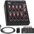 Pyle 8-Channel Wireless BT Streaming Mini Line Mixer with USB Audio Interface - 8 Mono/Stereo Switching Inputs | Ultra-low Noise Design with High Headroom | Built-in USB Sound Card - PMAX8