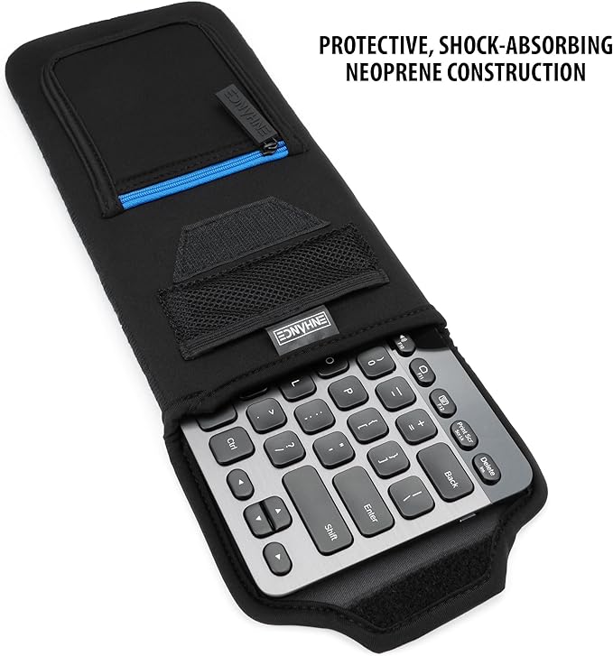 ENHANCE Bluetooth Keyboard Sleeve Case for Logitech K810, Anker, Apple Magic Keyboard (up to 11.5 Inches) with Neoprene Construction, Wireless Mouse Storage & Cable and Charger Pouch
