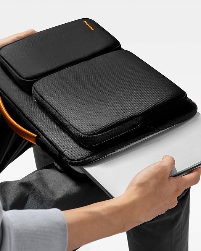 tomtoc 360 Protective Laptop Shoulder Bag for 13 Inch 2025 MacBook Air M4/A3240, M3/A3113, M2/A2681, M1/A2337, MacBook Pro M2/M1, 13-in Surface Pro 11th AI/10/9, Water-Resistant Accessory Case