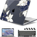 May Chen Case for MacBook Pro 13 inch M2 2023,2022,2021,2020 A2338 M1 A2251 A2289, Plastic Hard Shell Case for MacBook Pro 13" with Touch Bar Fits Touch ID, Elegant Flower