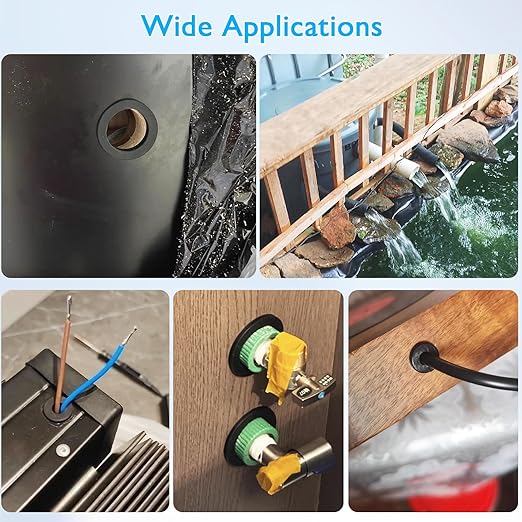 2 Pcs 2-7/16" Drill Hole, 1-15/16" ID Silicone Rubber Grommets for Wiring, Large Top Hat Grommets for Tube Cable, Waterproof L-Shape O-Ring Seal Hose Gasket in Hydroponic Irrigation System