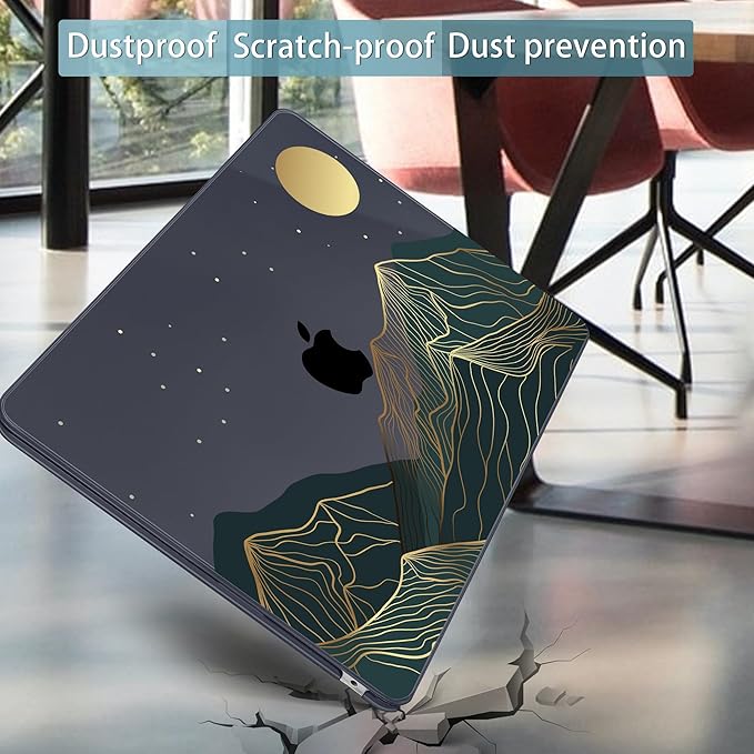 Mektron for 2025 M4 MacBook Air 13.6 Inch A3240 Case Fits 2023 A2681 M2 2024 A3113 M3 Chip with Liquid Retina Display, Printed Plastic Hard Shell Cover for MacBook Air 13.6", Abstract Mountain C112