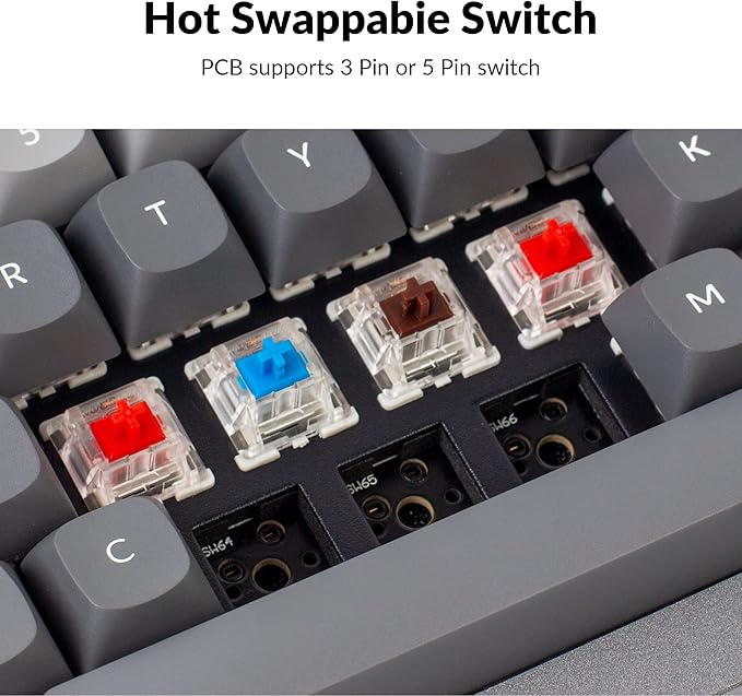 Keychron Q2 Wired Custom Mechanical Keyboard, QMK/VIA Programmable Macro, Full Aluminum, Hot-Swappable Gateron G Pro Red Switch, 65% Layout Double Gasket Compatible with Mac and Windows - Grey