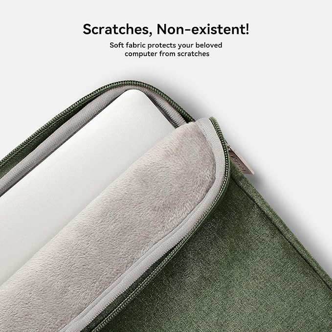 Voova Laptop Bag 15.6 Inch, Waterproof Computer Sleeve Carrying Case with Shoulder Straps & Handle Compatible with Macbook Air 15 M2/M3/M4, MacBook Pro 15/16, 15-16 Inch Hp Dell Lenovo, Army Green
