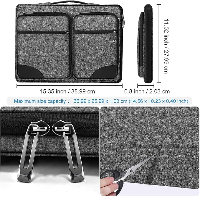 Hseok Laptop Sleeve 15 15.6 16 inches Case Protective PC Briefcase for Commuting and Business trip，BJP-Dark