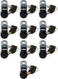 Admiral Locks Tubular Cam Lock, Keyed Alike Removable Key RV Compartment Storage Lock Cabinet Locks (Black Pack of. 10, 5/8" 180°)