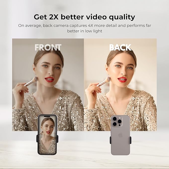 Universal Phone Holder, Record with Front and Back Camera, Shower Mirror Bathroom Phone Holder, Adjustable Wall Mount Stand, TikTok YouTube Vlog Video Recording Kit Influencer Essentials Accessories