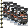 Best Connections Coaxial Cable Clips with Pre-Inserted Screw 1/4" inch (500 Pack) – Black Single Mounting Clamps for Coax (RG6, RG59) and Ethernet Cables – Cord Fasteners/Strain Relief Clip