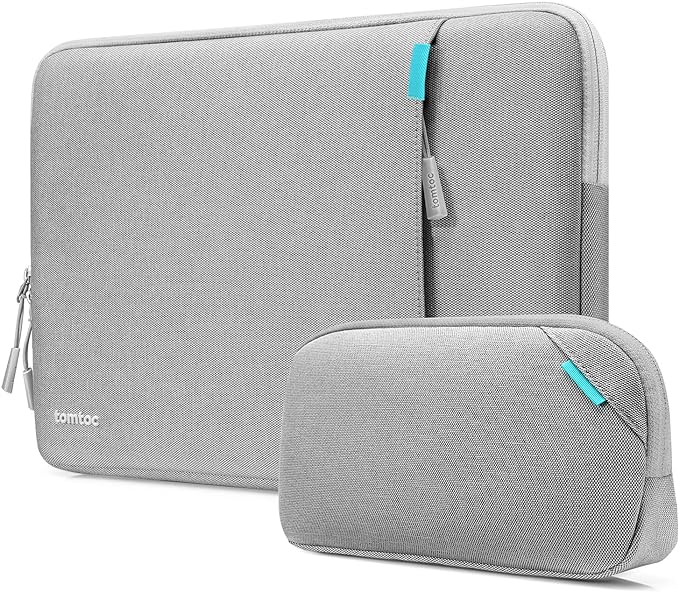 tomtoc 360 Protective Laptop Sleeve Set for 15-inch MacBook Air M4/A3241 2025, M3/A3114 M2/A2941, 15-inch MacBook Pro A1990 A1707, Dell XPS 15 Plus, Water-Resistant Laptop Case with Accessory Pouch