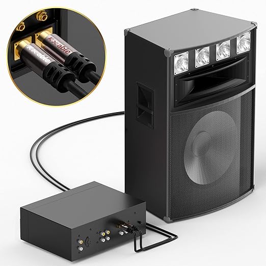 RCA Cable 150FT, 2RCA Male to 2RCA Male Stereo Audio Cable,【Oxygen-Free Copper, Hi-Fi Sound, Double Shielded】 2 RCA Car Audio Subwoofer Cord for Home Theater, HDTV, Amplifier, Hi-Fi System, Speaker