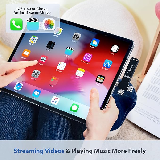 Photo Stick 256GB Real Capacity iStore Pro, 4-in-1 Auto Backup All Devices Flash Drive for iPhone Photos/Videos/Contacts, Easy Store Memory and Thumb Drive for iPhone 16/15/14/13/12, iPad, Android, PC