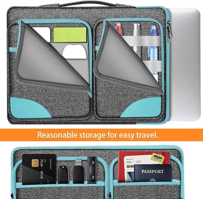 ZINZ Laptop Case 15 15.6 16 inches Sleeve Slim Briefcase Spill-Resistant Handbag for Most Popular 15" 15.6" 16" Notebooks，G01BL02