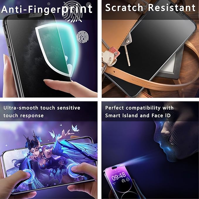 2 Pack Matte Privacy Screen Protector for iPhone 11 and iPhon XR 6.1-Inch Auto Dust Removal, No Bubbles,Anti-Spy Tempered Glass Film, Easy Installation
