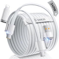 SHEZI 4-in-1 USB C Cable Compatible with Lightning Cable 240W Fast Charging & Data Transfer, Support to CarPlay & Android Auto, 5FT Multi Cords Charger for iPhone/iPad/Samsung/MacBook, White
