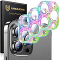 UniqueMe 3 Packs Compatible for iPhone 13 Pro Max/iPhone 13 Pro Camera Lens Protector Acrylic [Not Glass],[Case Friendly][Scratch-Resistant][Night Shooting Mode]-Glitter Colorful