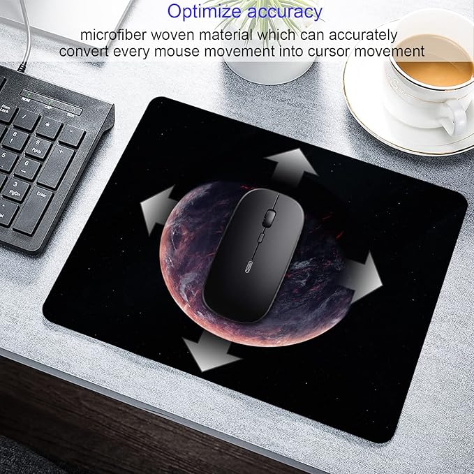 Sci-fi Galaxy Planet Mouse Pad Personalized Design Laptop Computer Non-Slip Rubber Mousepad 9.5x7.9 Inch