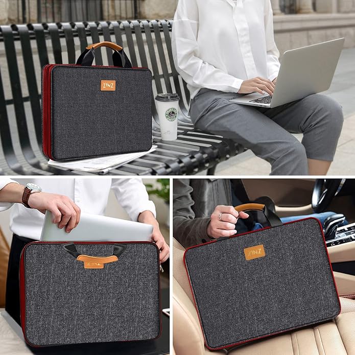 ZINZ Laptop Case Computer Sleeve Briefcase with Multi-pockets for 11.6 12.9 13 13.3 14 15 15.6 16 inch Notebooks