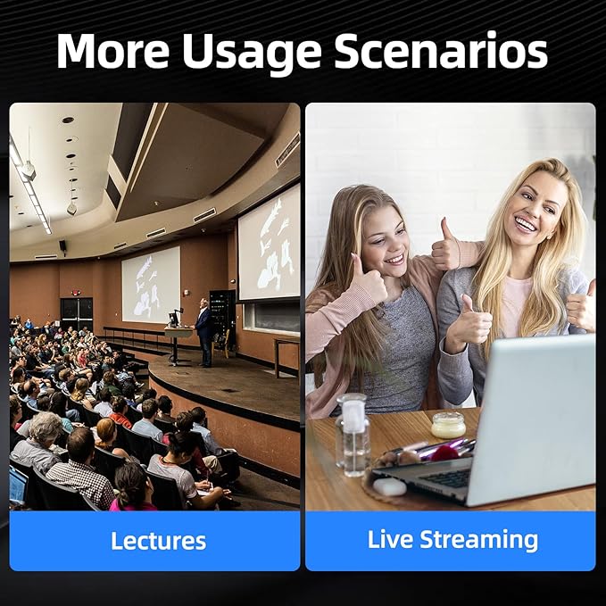 4K Conference Room Camera,PTZ Camera 20X Optical Zoom with IP/USB3.0/HDMI/RS232/RS485 for IP Live Streaming Video Conference and Church Education