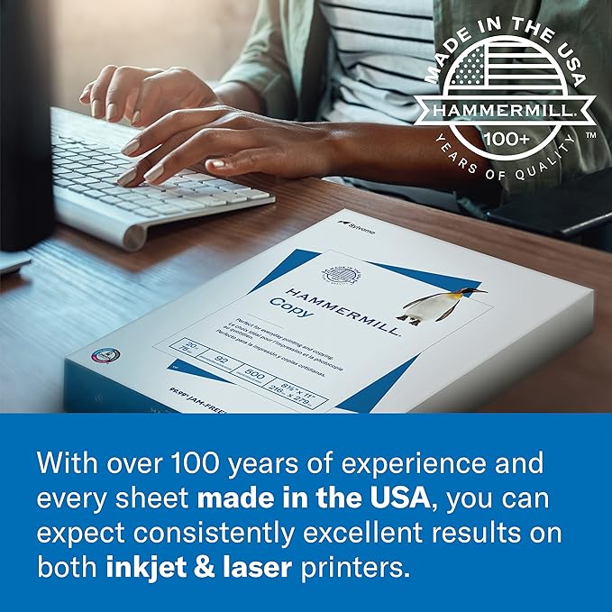Hammermill Printer Paper, 20 lb Copy Paper, 3 Hole - 1 Pallet, 40 Cases (200,000 Sheets) - 92 Bright, Made in the USA, 162032P