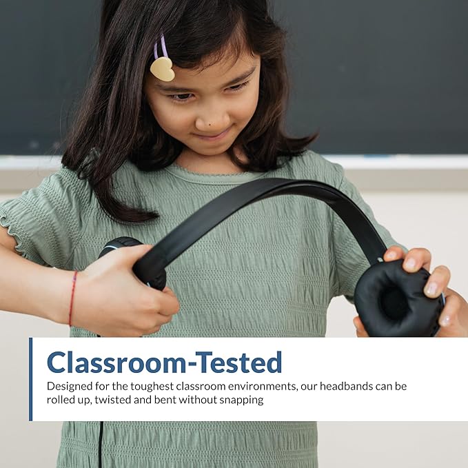 Cyber Acoustics USB Stereo Headset (AC-5008-5) – Durable, Crisp, and Clear Communication in Classrooms and at Home - 5 Pack