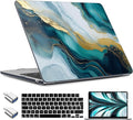 TWOLSKOO Compatible with M4 MacBook Air 13.6 inch Case 2025-2022 Release M4 A3240 M3 A3113 M2 A2681, Plastic Hard Shell & Keyboard Cover & Type C Adapter & Screen Protector, Graphite Marble