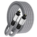 Optical Audio Cable 25 FT, Digital Audio Cable, Toslink Fiber Optic Cord, [Nylon Braided, Slim Aluminum Shell, Gold Plated Connector], for Home Theater, Sound Bar, PS4, Xbox, TV and More