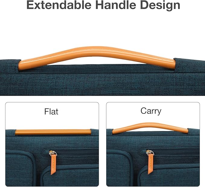 MOSISO 360 Protective Laptop Case 16 inch, 15-15.6 inch Laptop Sleeve Compatible with MacBook Pro 16, HP, Acer, Dell, Lenovo, ASUS, Side Open Carrying Case with 4 Zipper Pockets&Handle, Teal Green