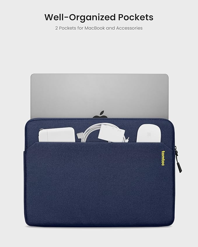 tomtoc Slim Laptop Sleeve for 15-inch 2025 New MacBook Air M4/A3241, M3/A3114, M2/A2941, 15 Inch Microsoft Surface Laptop AI PC/6/5, Dell XPS 15 Plus, Recycled Water-Resistant Protective Case Bag
