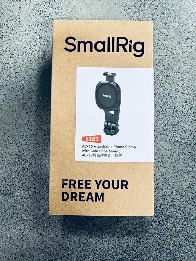 SMALLRIG AC-10 Magnetic Attachable Phone Clamp, with Cold Shoe Mount and 1/4"-20 Threaded Hole, for iPhone 16/15 / 14/13 / 12 Series, 90° Tilt for Recording, Live Streaming - 5283