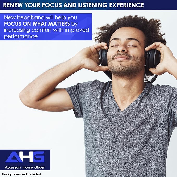 QC35 II Headband Pad Cushion Cover Compatible With Bose QuietComfort 35 Headphones (Blue) - Easy Clip-on Design, Premium PU, FlexiSoft High-Density Foam