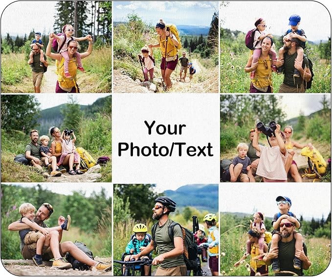 Custom Mouse Pad, Personalized Mouse Pad with Photo & Text, Neoprene Mouse Mat for Laptop Computer Office Desk, Mousepad Small with Anti-Slip Rubber Base