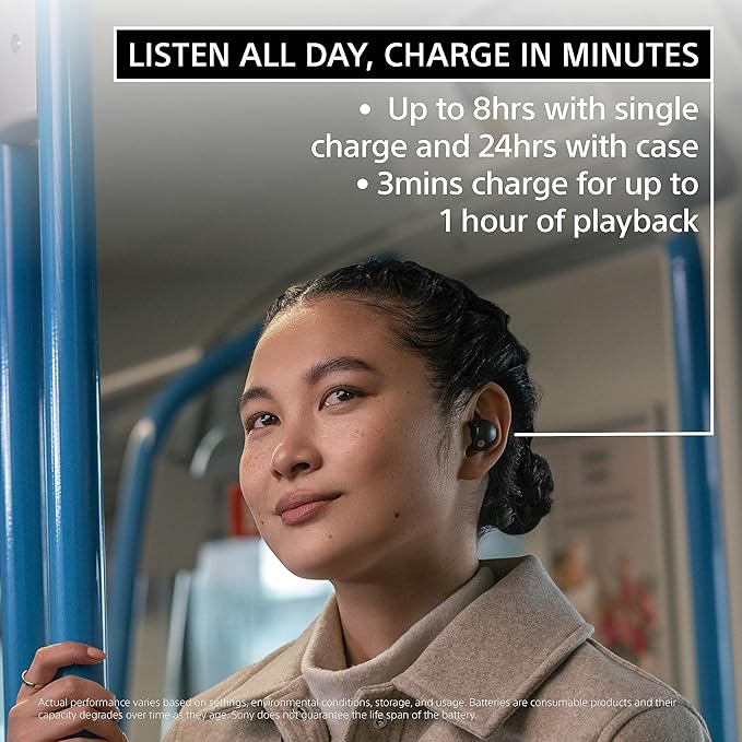 Sony WF-1000XM5 The Best Truly Wireless Bluetooth Noise Canceling Earbuds & in-Ear Headphones with Alexa Built-in, Black