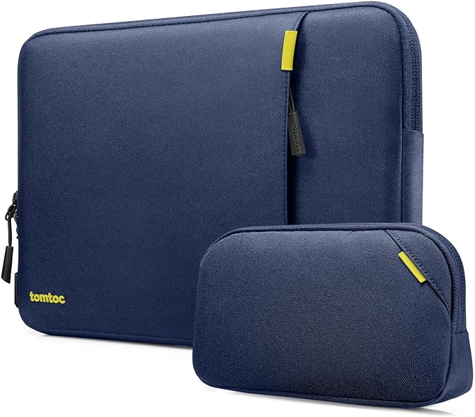 tomtoc 360 Protective Laptop Sleeve Set for 15-inch MacBook Air M4/A3241 2025, M3/A3114 M2/A2941, 15-inch MacBook Pro A1990 A1707, Dell XPS 15 Plus, Water-Resistant Laptop Case with Accessory Pouch