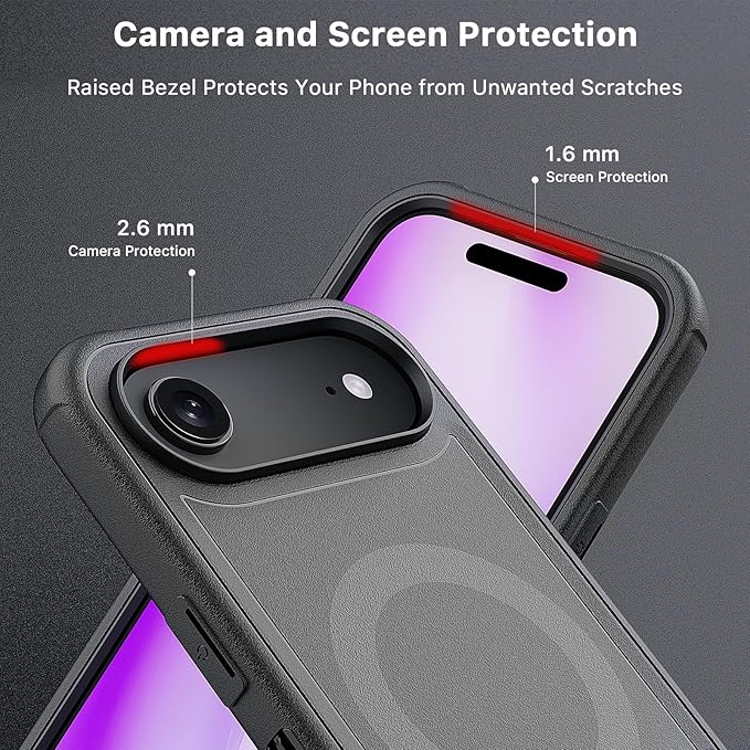 M MYBAT PRO for iPhone Air Case with Belt Clip Holster, [Compatible with Magsafe] w/Screen Protector, Anti-Drop, Shockproof, w 360°Rotating Kickstand,Heavy Duty Protection (Black)