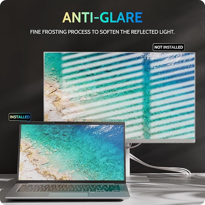 Magnetic Laptop Privacy Screen 16"&16.1" for 16:9 Computer Monitor, Removable Anti Glare Protector Blue Light Filter Shield Compatible with Lenovo Hp Dell Acer Asus Thinkpad Envy Xps