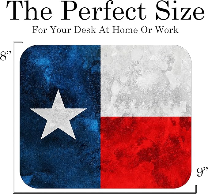 Texas State Flag Mouse Pad Mat Mousepad for Desk Computer Laptop PC Gaming Home or Office Gift for Texan TX (Rustic MP58)