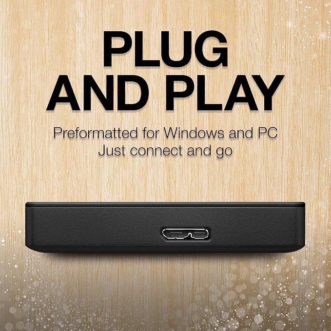 Seagate Portable 5TB External Hard Drive HDD – USB 3.0 for PC, Mac, PS4, & Xbox - 1-Year Rescue Service (STGX5000400), Black