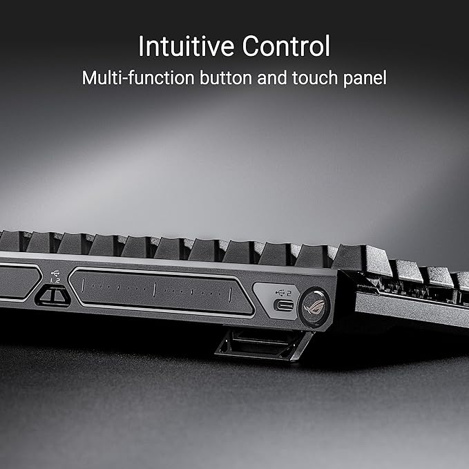 ROG Falchion Ace HFX 65% Hall Effect Gaming Keyboard – HE Magnetic Switches, Rapid Trigger, 8000 Hz Polling, Three-Layer Dampening Foam, Touch Panel, Protective Cover
