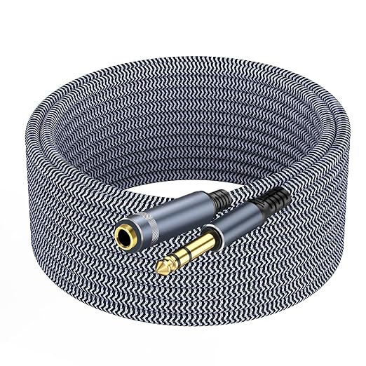 1/4 inch Extension Cable 1.5ft, 1/4" inch Male to Female Stereo Headphone Guitar Extension Cable