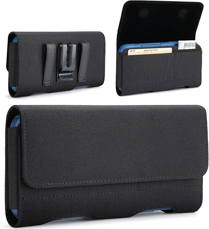 Mopaclle Nylon Phone Holster for iPhone 17 Pro Max, 17 Air, iPhone 16 Pro Max,iPhone 15 Pro Max 14 13 Pro Max & Plus, Premium Cell Phone Belt Holder with Belt Clip for Galaxy S25 Plus,S24 Plus