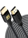PowerBear 4K HDMI Cable 75 ft | High Speed Hdmi Cables, Braided Nylon & Gold Connectors, 4K @ 60Hz, Ultra HD, 2K, 1080P, ARC & CL3 Rated | for Laptop, Monitor, PS5, PS4, Xbox One, Fire TV