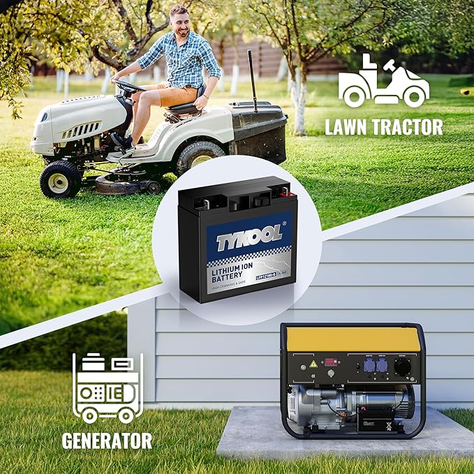 TYKOOL 12180-G LiFePO4 Powersports Battery, 360CCA,8Ah,Built in BMS,Compatible with generator battery