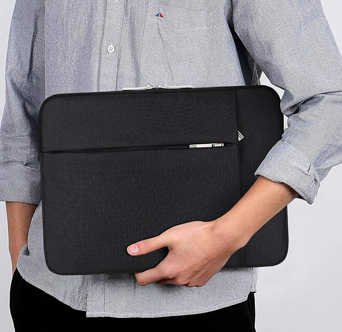 Lacdo 14 Inch Laptop Sleeve Case Computer Bag for HP Lenovo Dell ASUS Acer Chromebook 14 / HP Stream 14 / Dell Inspiron 14 / Lenovo IdeaPad 14 / Acer Spin 3 / ASUS ZenBook 14, Water-Resistant, Black