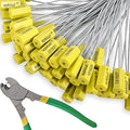 120 Pieces Security Cable Seals, Metal Number Security Tags for Truck, Trailers, Cargo, Containers, Vans, Oil Tank, Milk Vehicle (Yellow, 120 Pack)