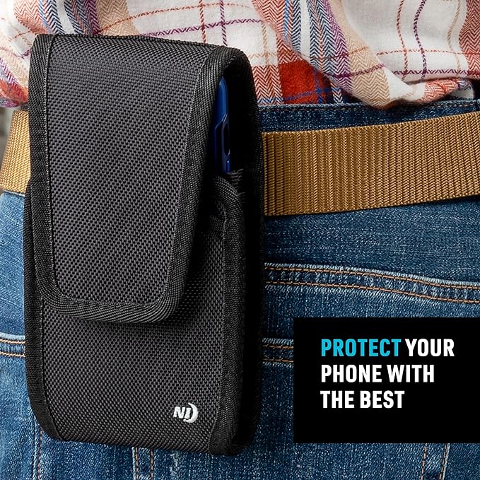Nite Ize Clip Case Cargo Universal Rugged Phone Holster - Holster for Men's & Women's Belts - Utility Belt Pouch - Phone Accessories - XX-Large, Black