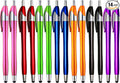 Skoloo Electronic Screen Touch Stylus,14 Pack 2 in 1 Slim Long Click Ink Stylus Ballpoint Pen For Universal Android Touch Screen Tablet Smartphone, Google Nexus, Samsung Galaxy, HTC, Multi-colored