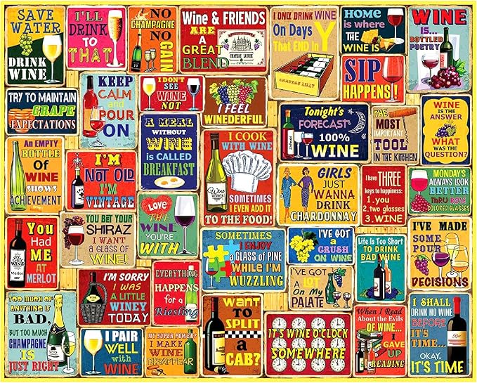 White Mountain Puzzles - I Love Wine - 1000 Piece Jigsaw Puzzle
